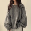 Dames Oversized Trrui met Lantaarnmouwen en Ronde Hals