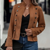 Stijlvolle Damesmantel in Wildlederlook met Comfort-mezamstore.nl