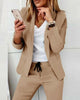 Tweedelig Damespak – Blazer en Broek met Elastische Taille