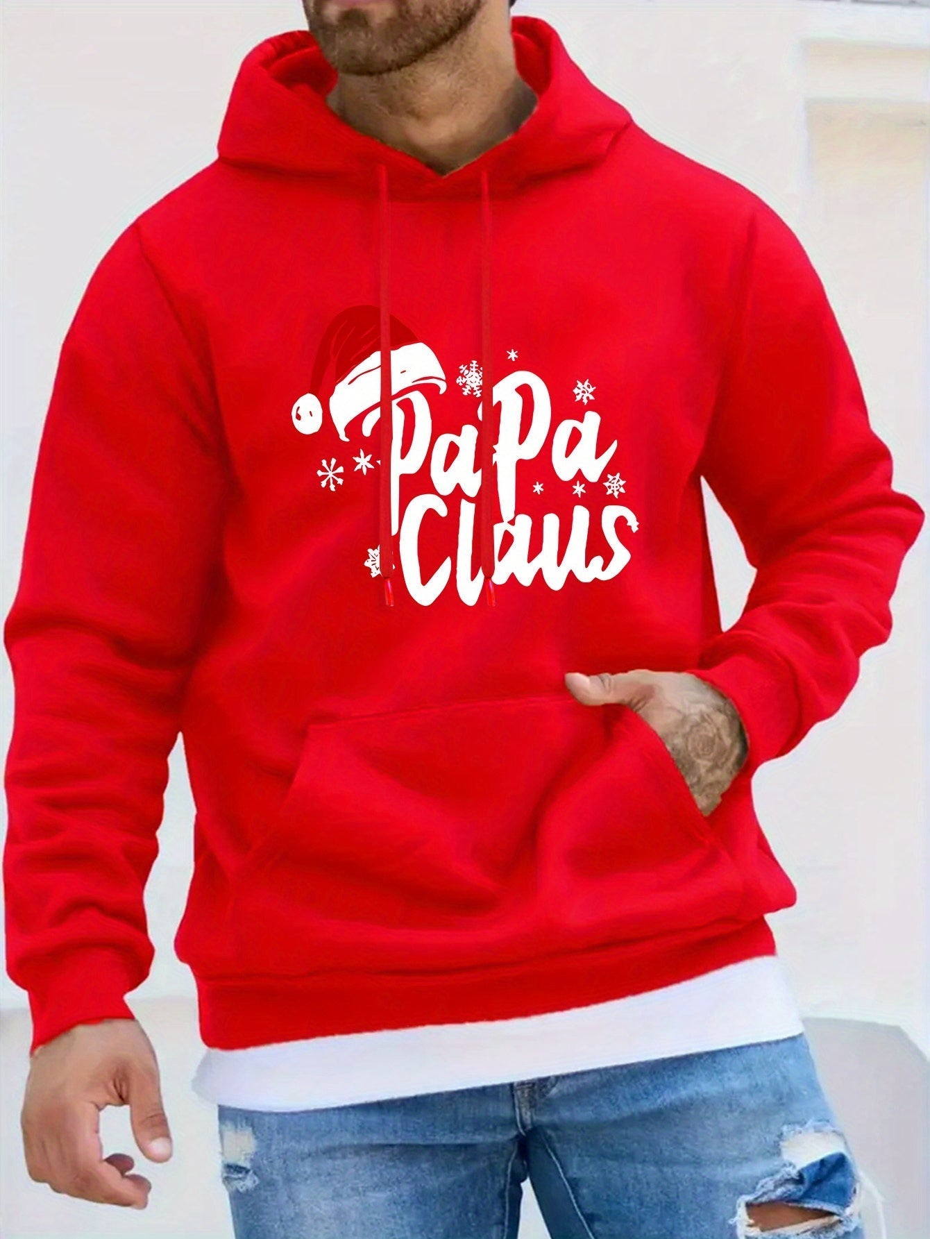 Papa Claus Hoodie – Heren Kersttrui met Capuchon
