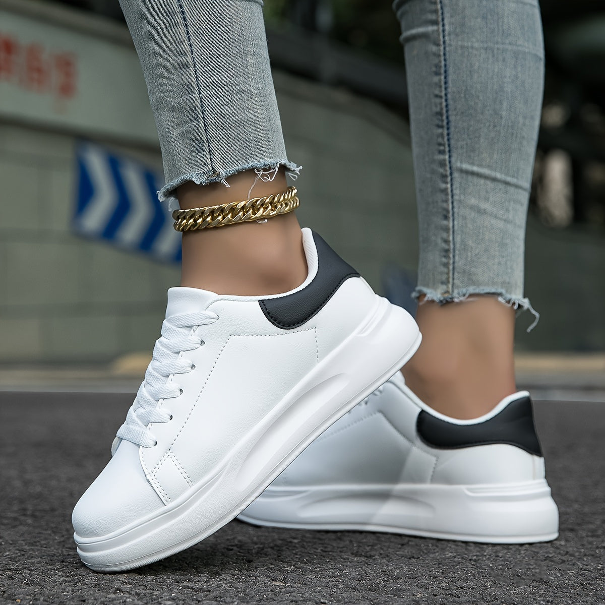 Dames Platform Sneakers – Comfortabele Casual Veterschoenen