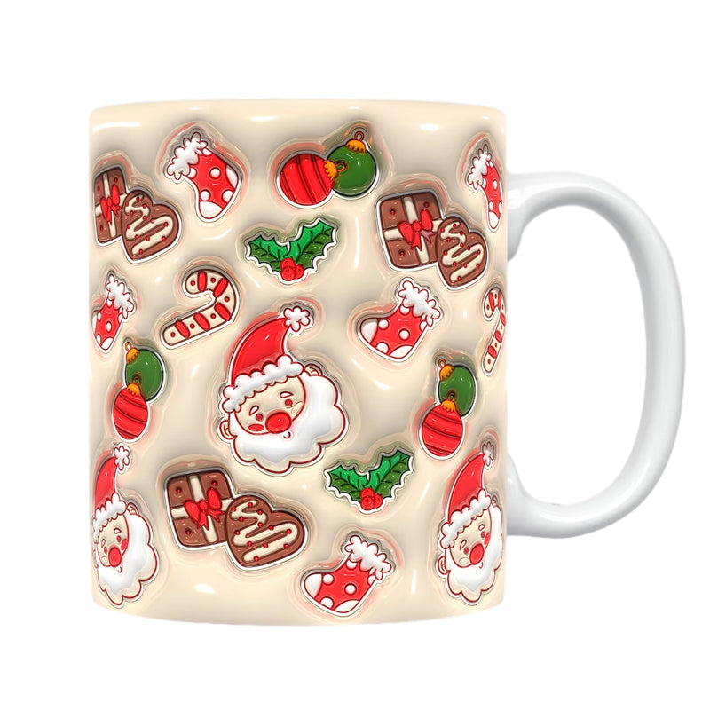 Kerstmok met Santa Print – Feestelijke Beker voor Winter & Cadeau