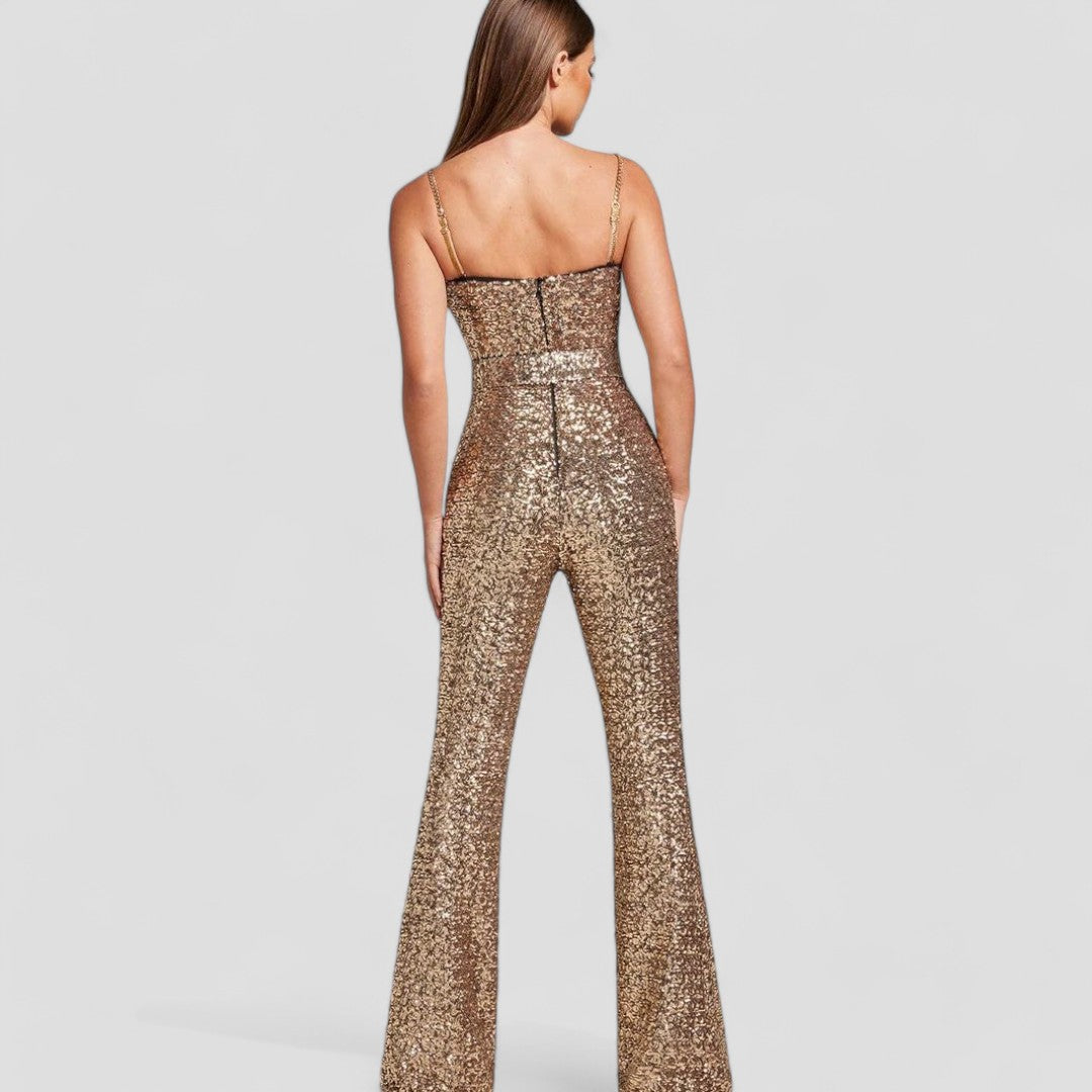 Glamoureuze Pailletten Jumpsuit met Sweetheart Halslijn
