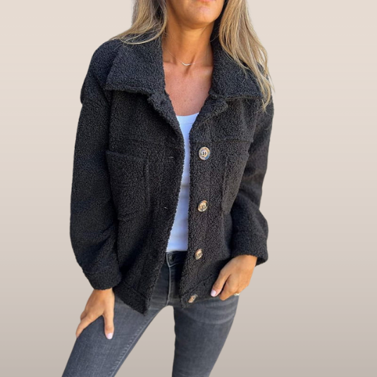 Teddy Jas met Zachte Stof en Knoopsluiting