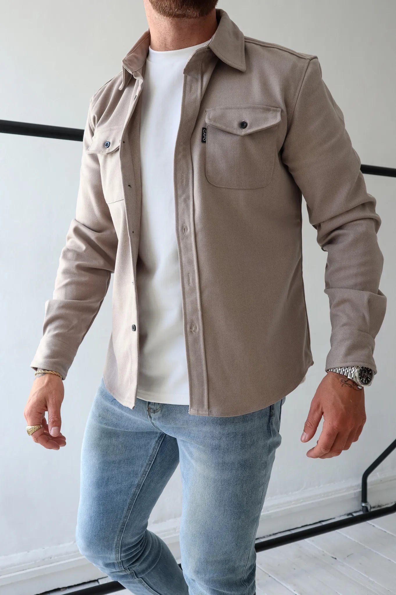 Overhemdjack heren – veelzijdige shacket met knoopsluiting