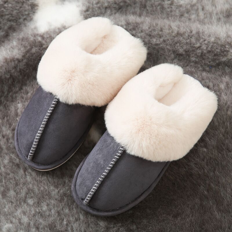 Flauschige en modieuze huis slippers met antislipzool-mezamstore.nl