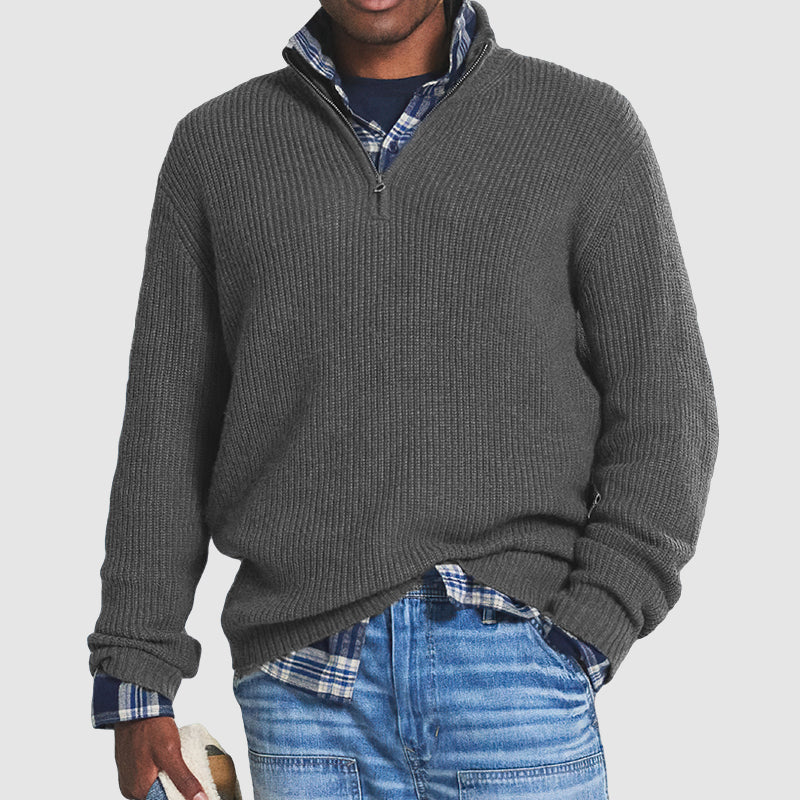 Heren Kasjmier Trui Business Casual met Rits