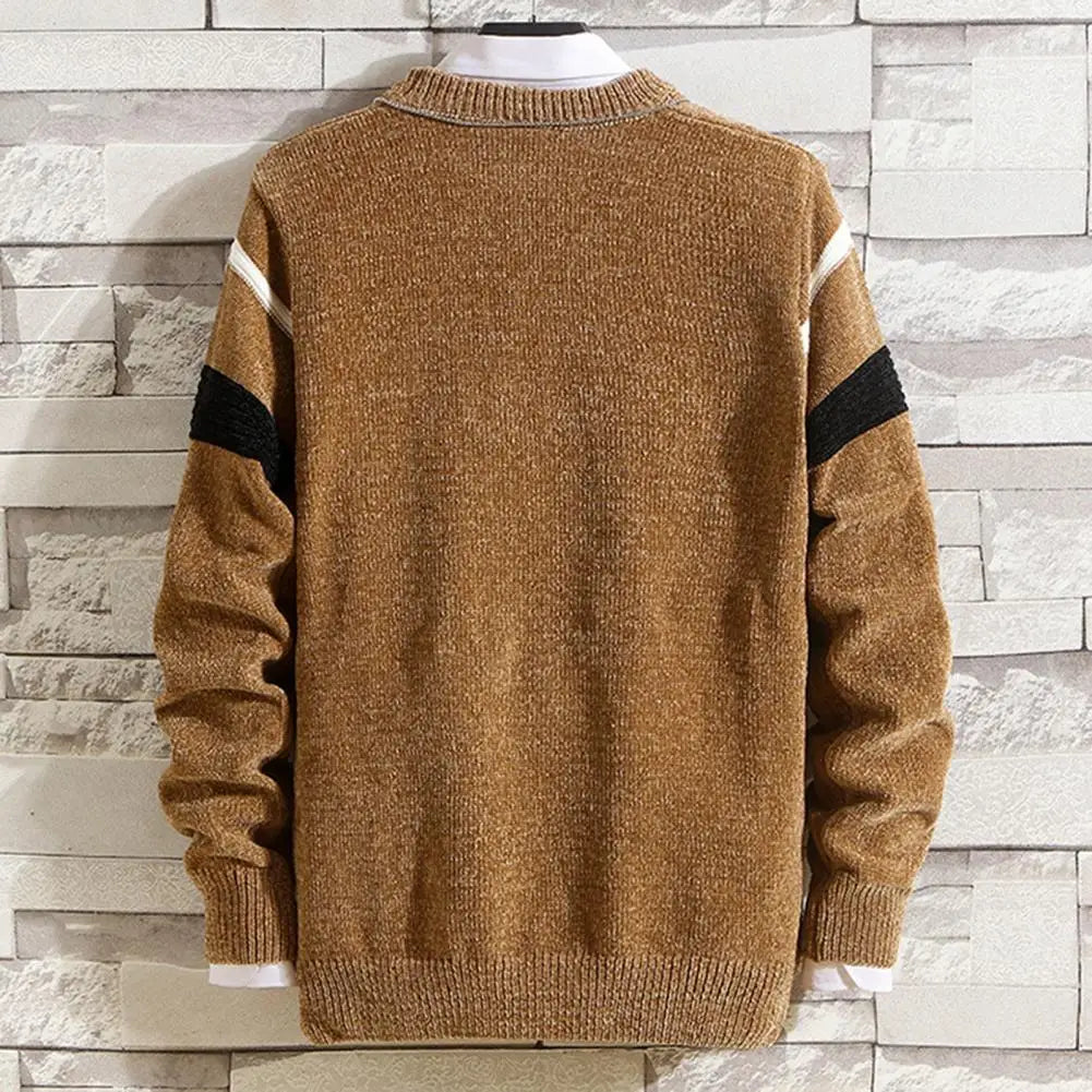 Gestreepte Slim Fit Pullover voor Mannen-mezamstore.nl