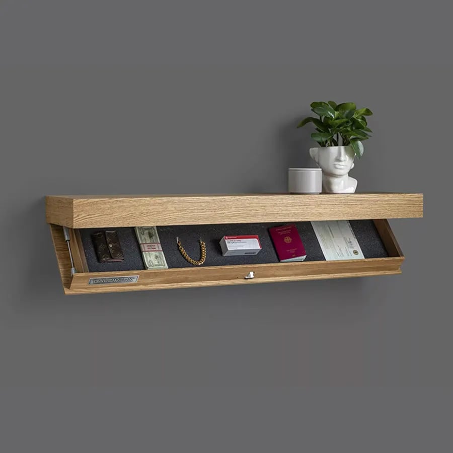 Moderne Wandplank met Verborgen Opbergruimte & Strak Design