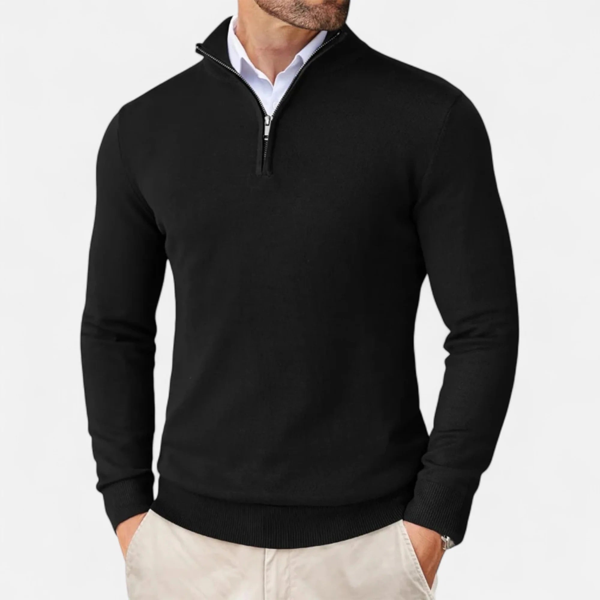 Herentrui met halve rits – Klassieke pullover met moderne pasvorm