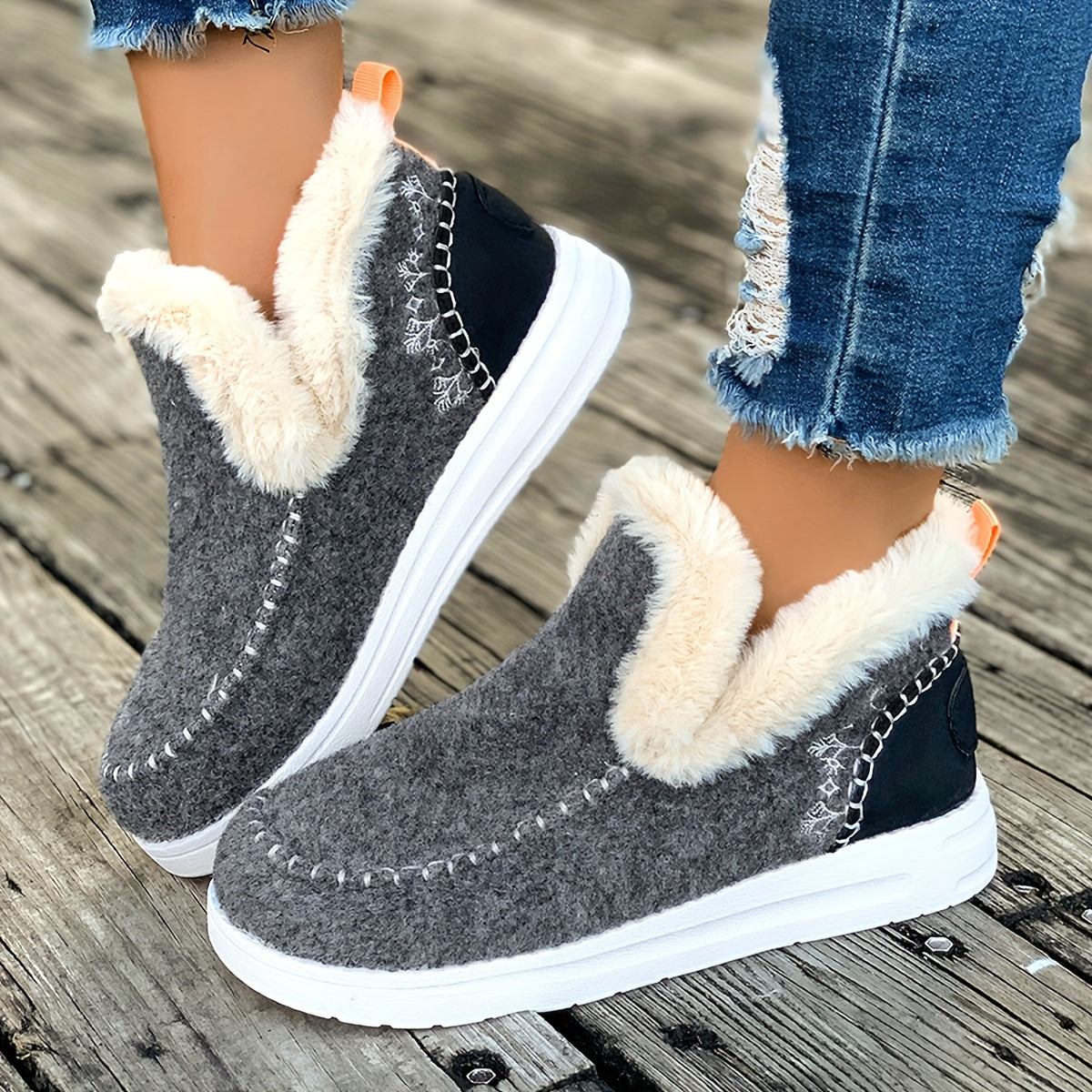 Warme Damespantoffels met Antislip en Pluche Voering