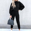 Dames huispak zacht 2-delig coltrui met hoge taille broek loungewear