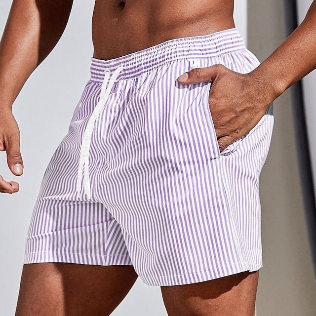 Gestreepte Heren Zwemshorts Sneldrogend en Comfortabel