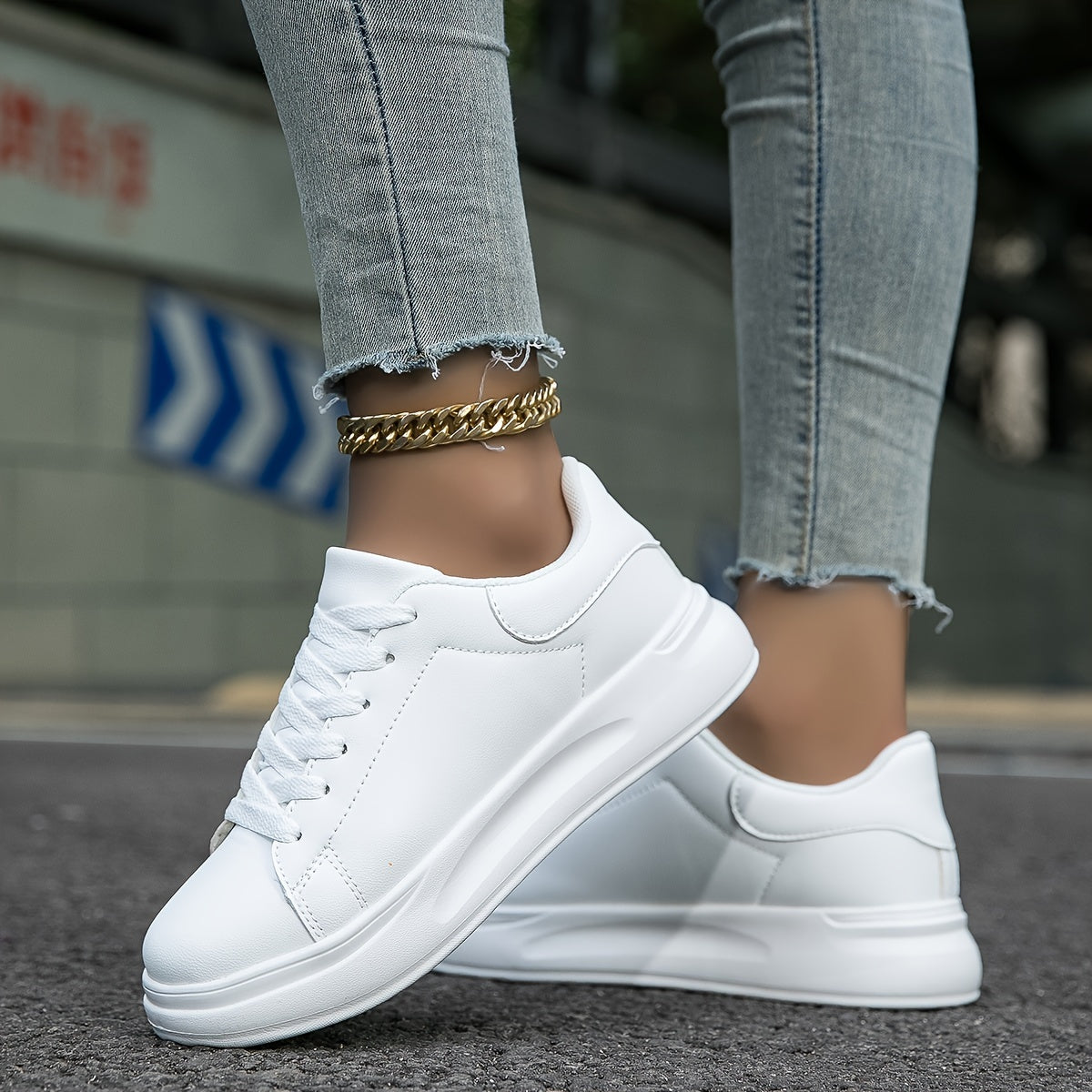 Dames Platform Sneakers – Comfortabele Casual Veterschoenen