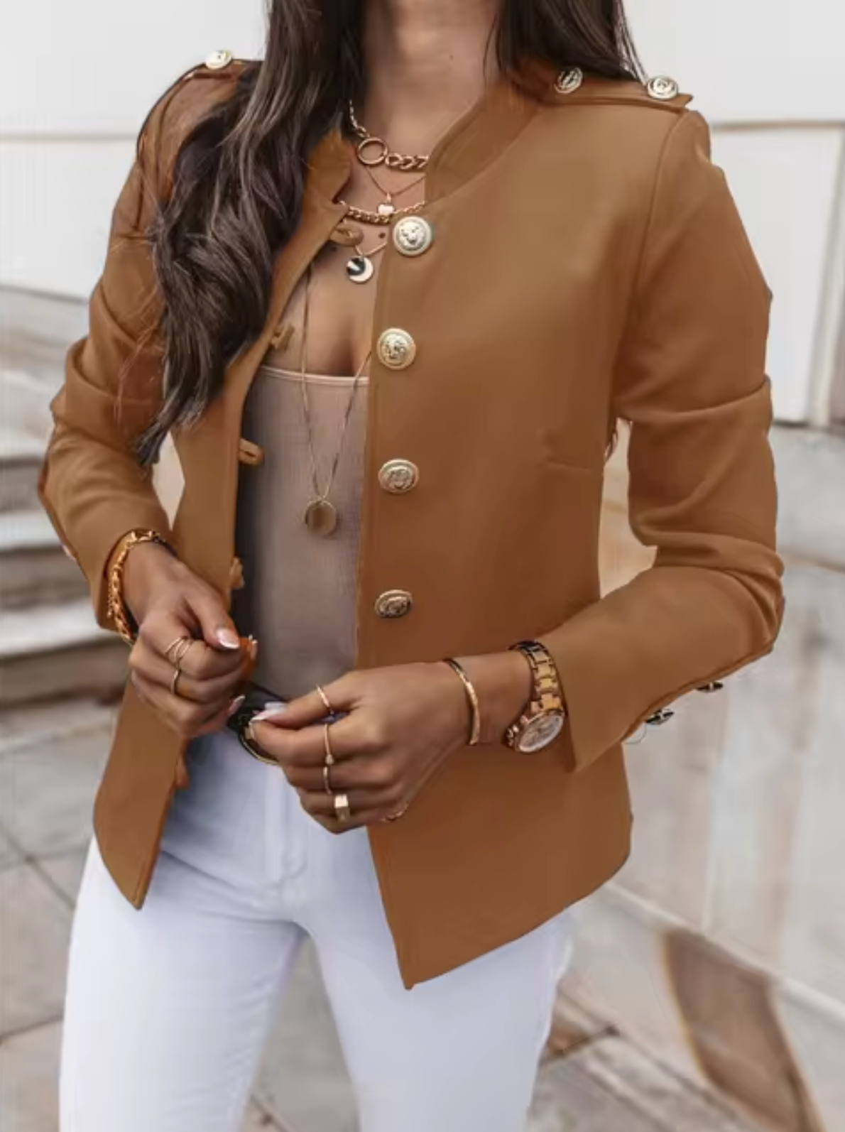 Elegante Blazermantel voor Lente en Herfst-mezamstore.nl