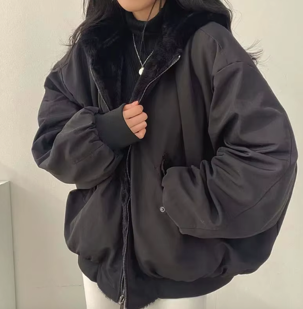 Dames Winterjas met Rits en Casual Oversized Pasvorm