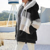 Oversized pluche fleece vest met rits en capuchon