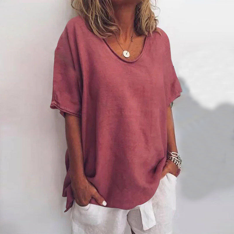 Comfortabele Luchtige Blouse met V-Hals voor Dames