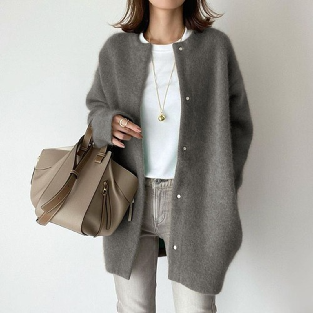 Oversized Vest Met Knopen Relaxed Fit Dames Casual Model