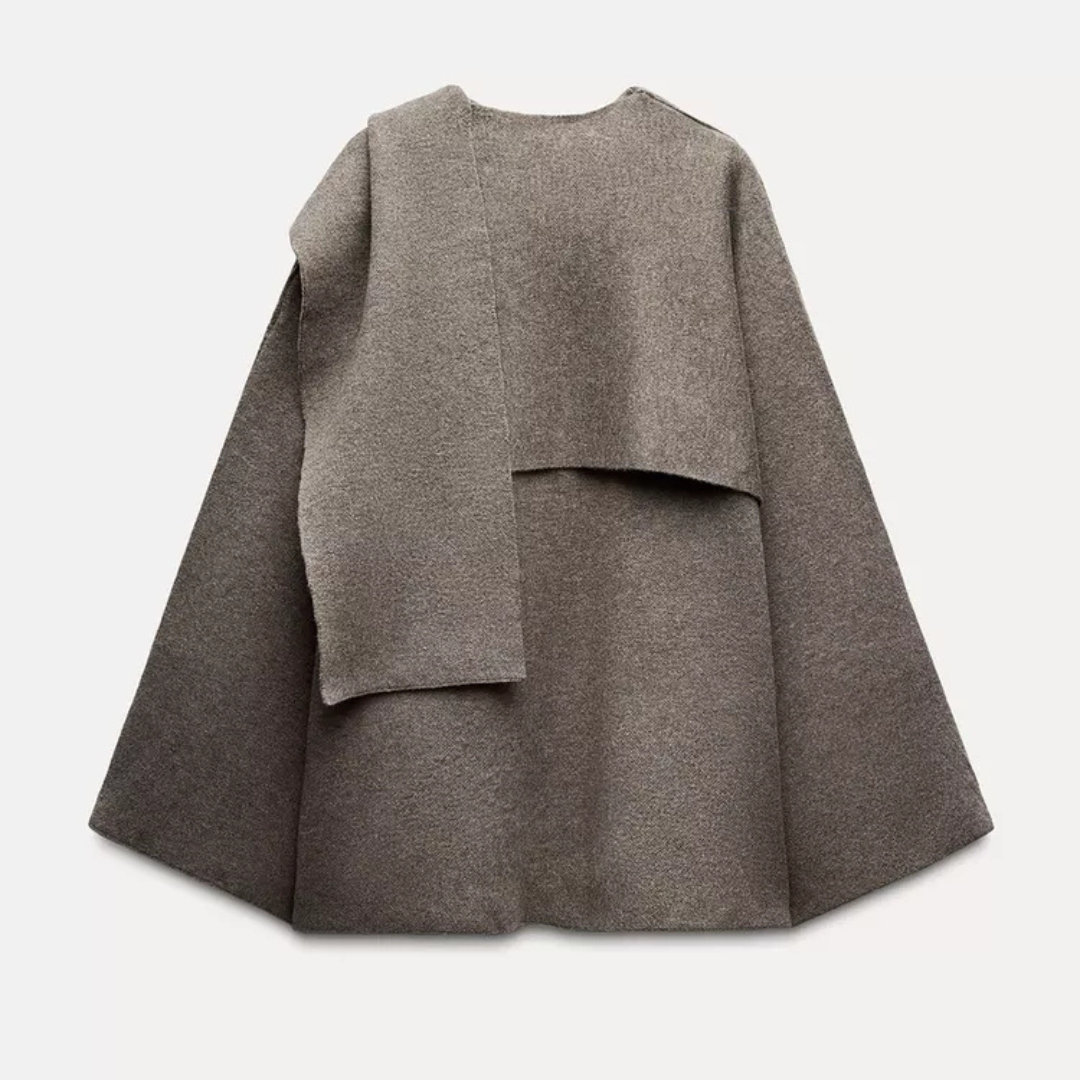 Stijlvolle Zachte Dames Cape Jas voor Elegantie