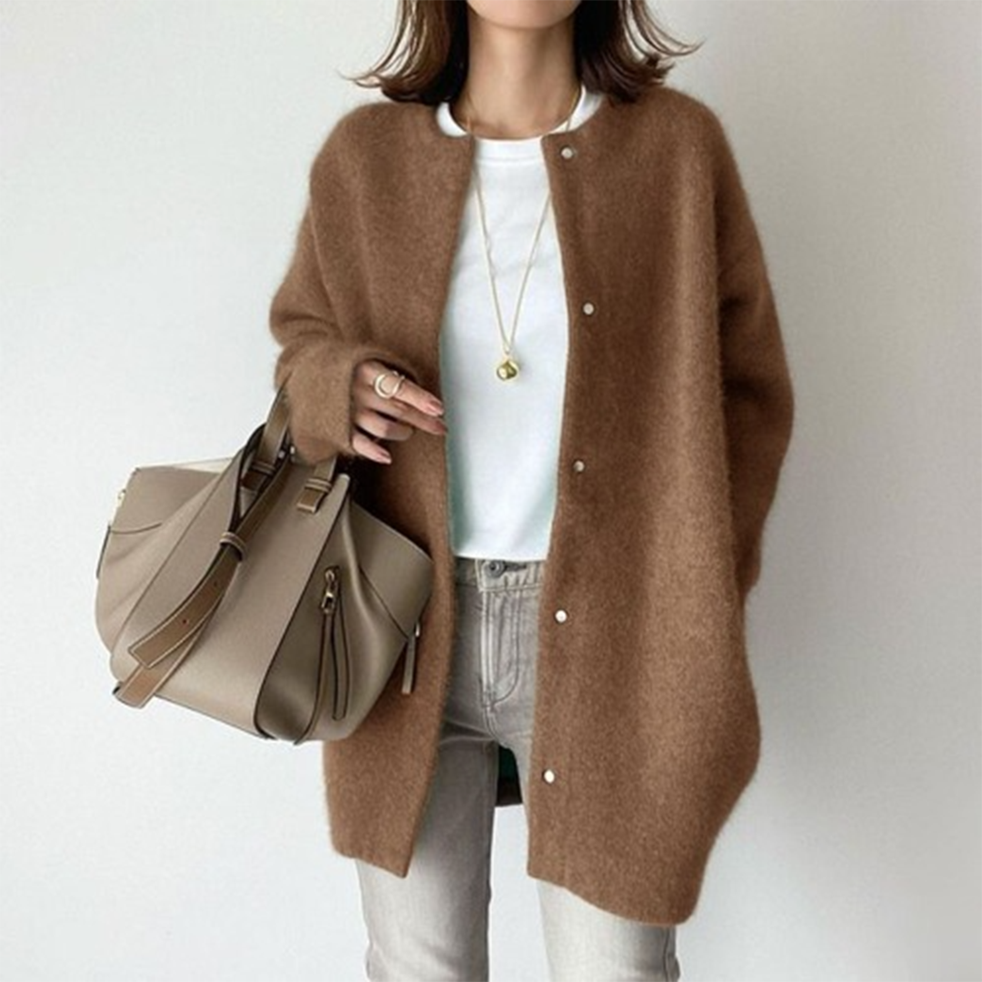 Oversized Vest Met Knopen Relaxed Fit Dames Casual Model