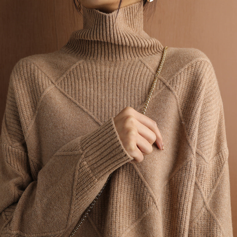 Luxe Dames Coltrui – Zacht, Warm en Elegant met Hoge Kraag