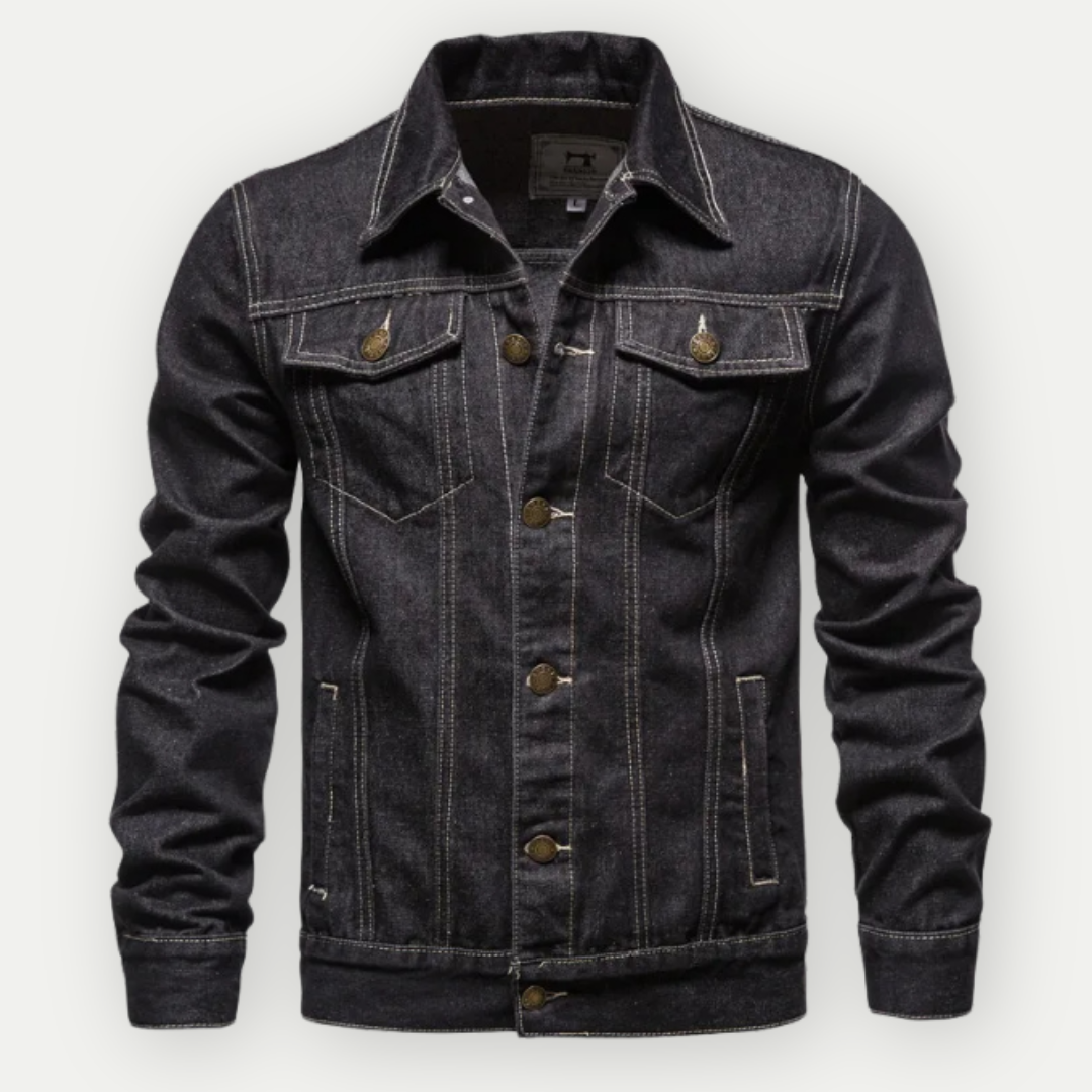 Heren Denim Trucker Jack met Verstelbare Taille