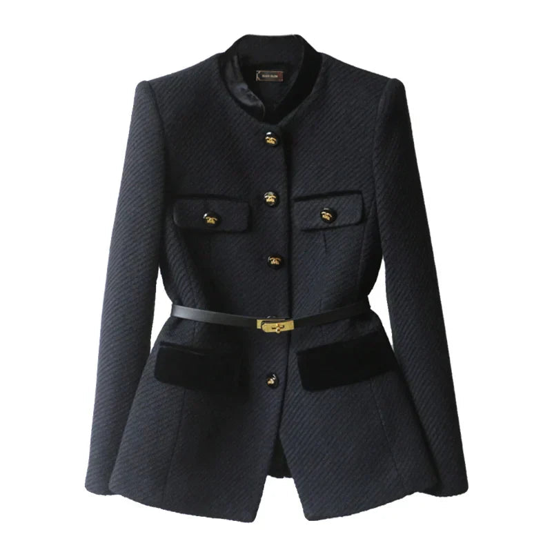 Elegante damesblazer – Getailleerde jas met gouden knopen