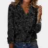 Glitter Top Dames met Pailletten en V-Hals