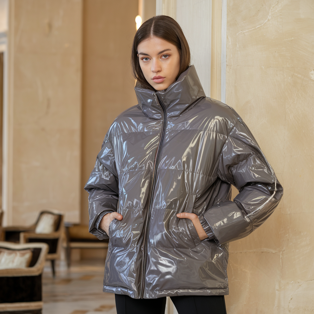 Glanzende Dames Pufferjas – Warm, Licht & Stijlvol voor de Winter