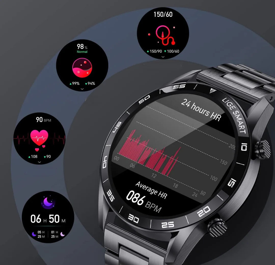 Smartwatch voor Mannen | Multisport & Gezondheidstracker | Bluetooth Bellen