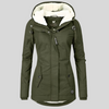 Dames winterjas met capuchon en imitatiebontvoering – warm en waterafstotend