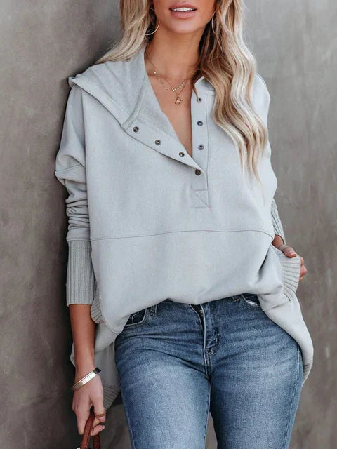 Moderne losse winterjacke met praktische zakken-mezamstore.nl
