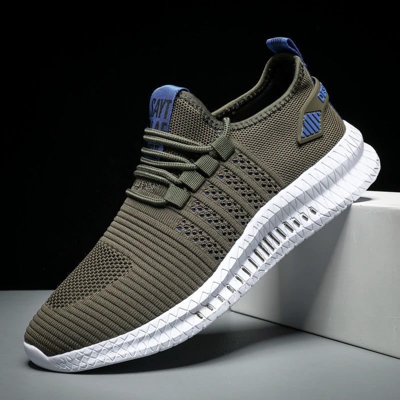 Heren Outdoor Sneakers – Duurzaam Leer & Ademend Mesh met Gripzool