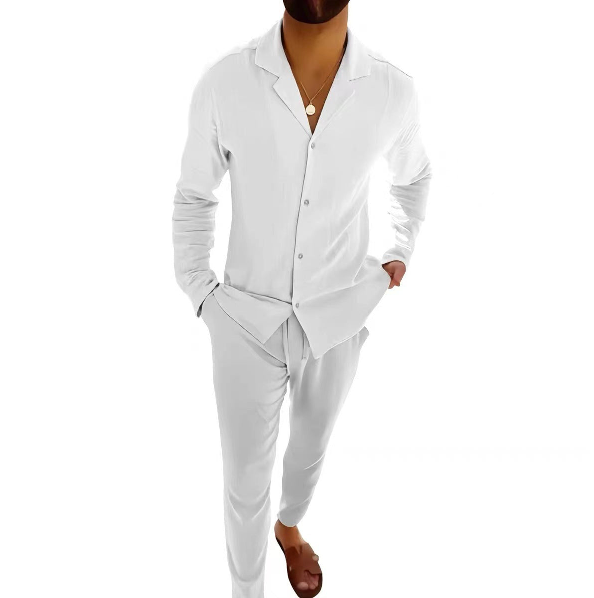 2-delig Herenpak Slim Fit Katoen Effen Design