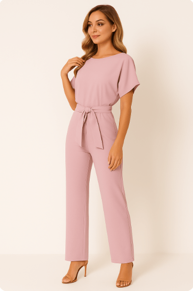 Jumpsuit met Verstelbare Tailleband en Elegante Pasvorm