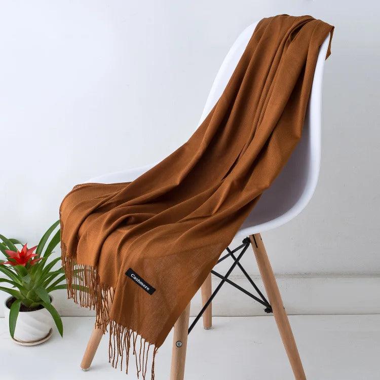 Elegante Dames Sjaal – Zachte Winter Sjaal met Franjes