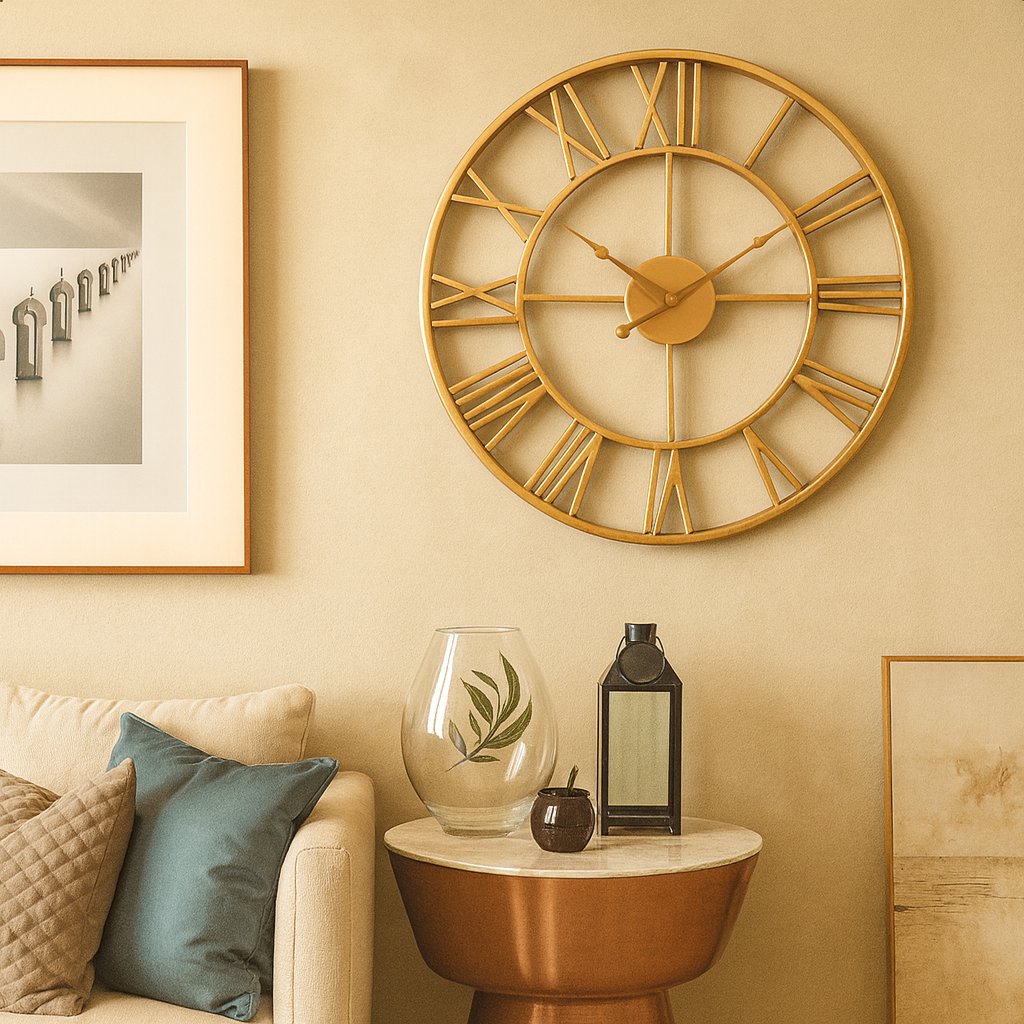 Industriële Wandklok met Romeinse Cijfers – Moderne Retro Stijl