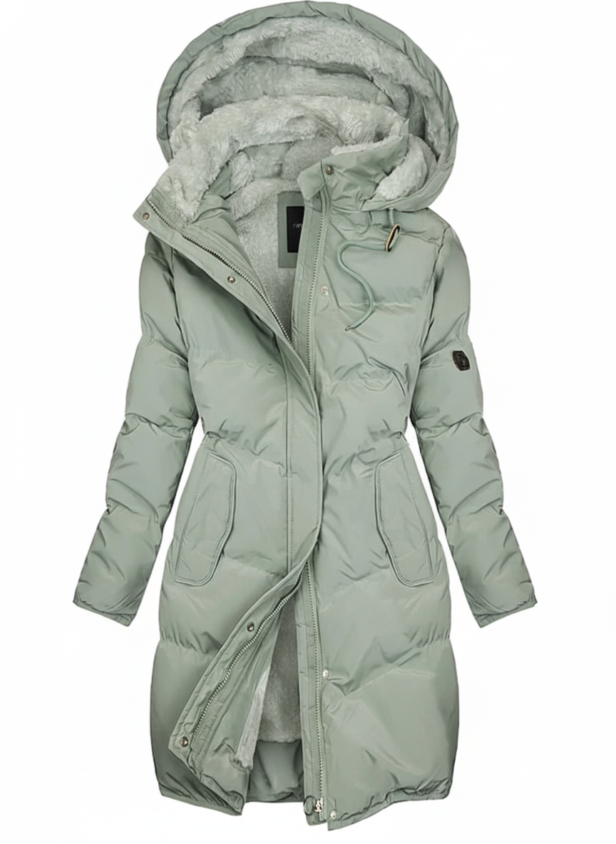Lange Gewatteerde Dames Winterjas met Capuchon – Warm & Stijlvol