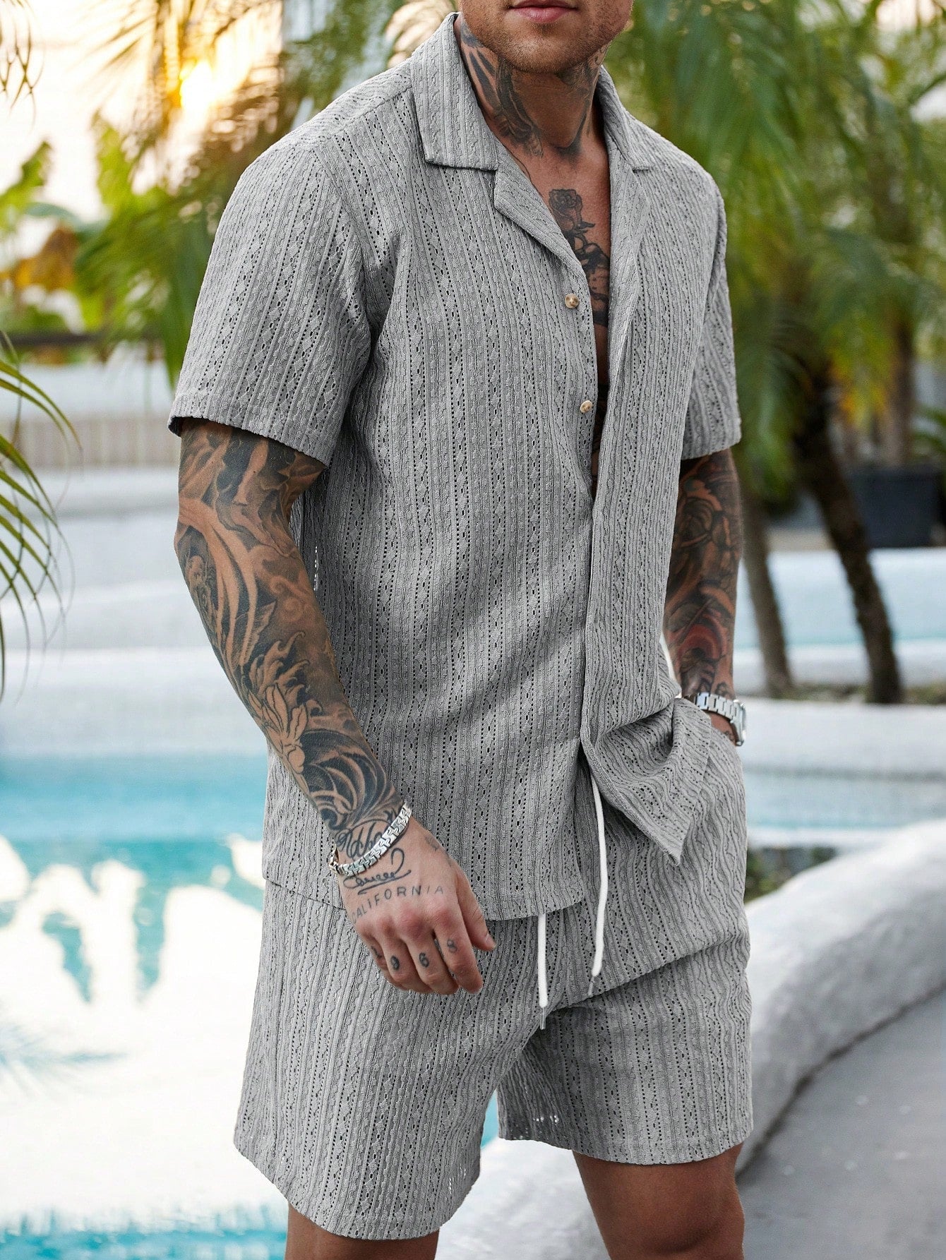 Herenset Zomer Overhemd en Short Ademend Comfortabel