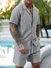 Herenset Zomer Overhemd en Short Ademend Comfortabel