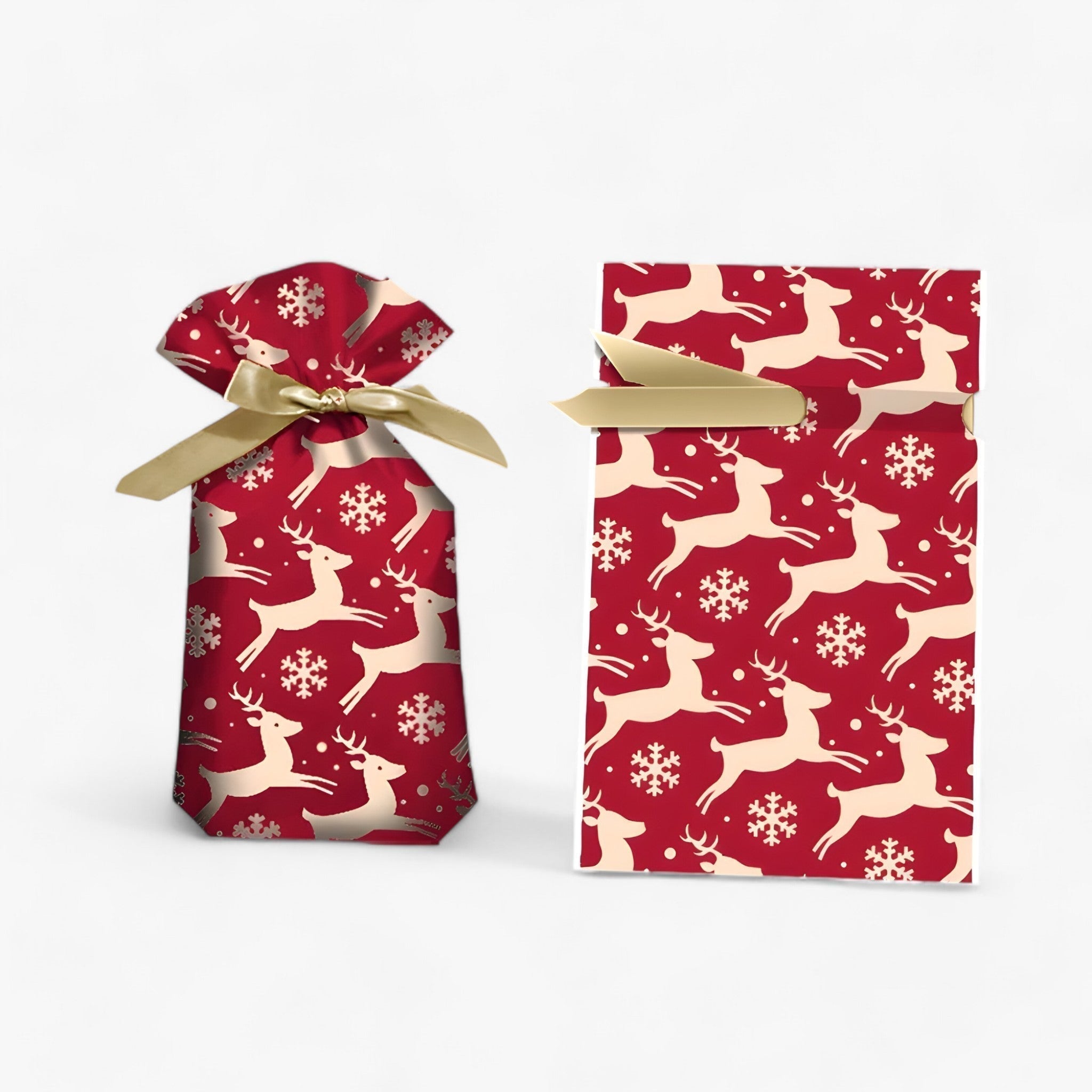 Kerst Cadeauzakjes met Strik – Decoratieve Zakjes voor Gift Packaging