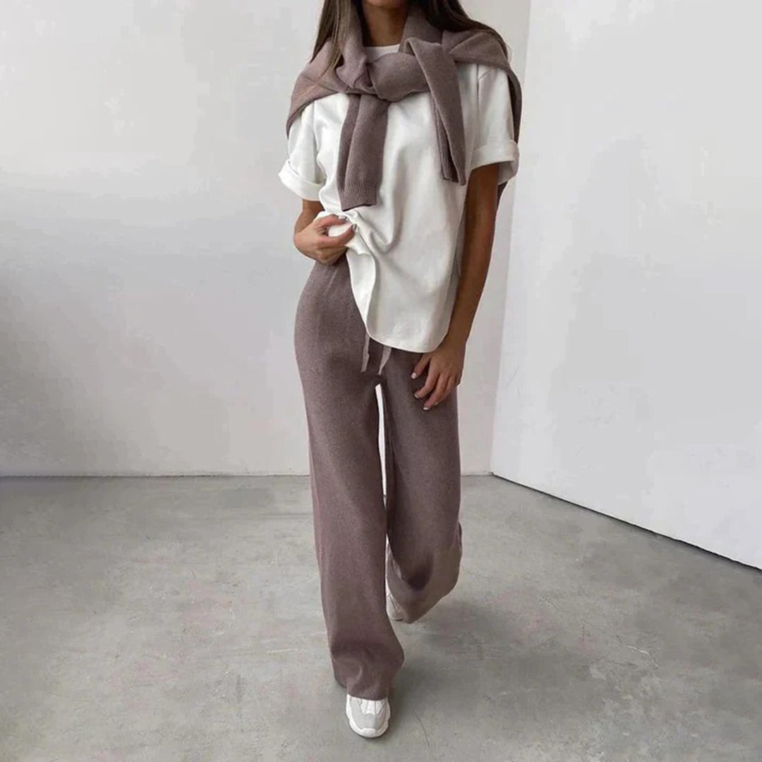 Dames Loungewear Set met Coltrui – Comfortabele Two-Piece Outfit