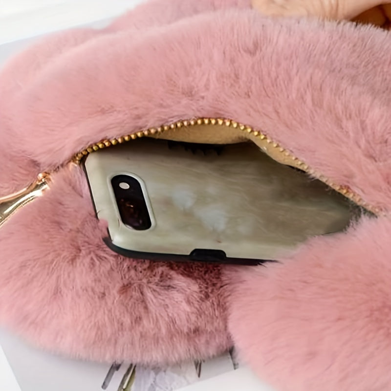 Pluizige Hart Schoudertas voor Dames – Zachte Winter Handtas