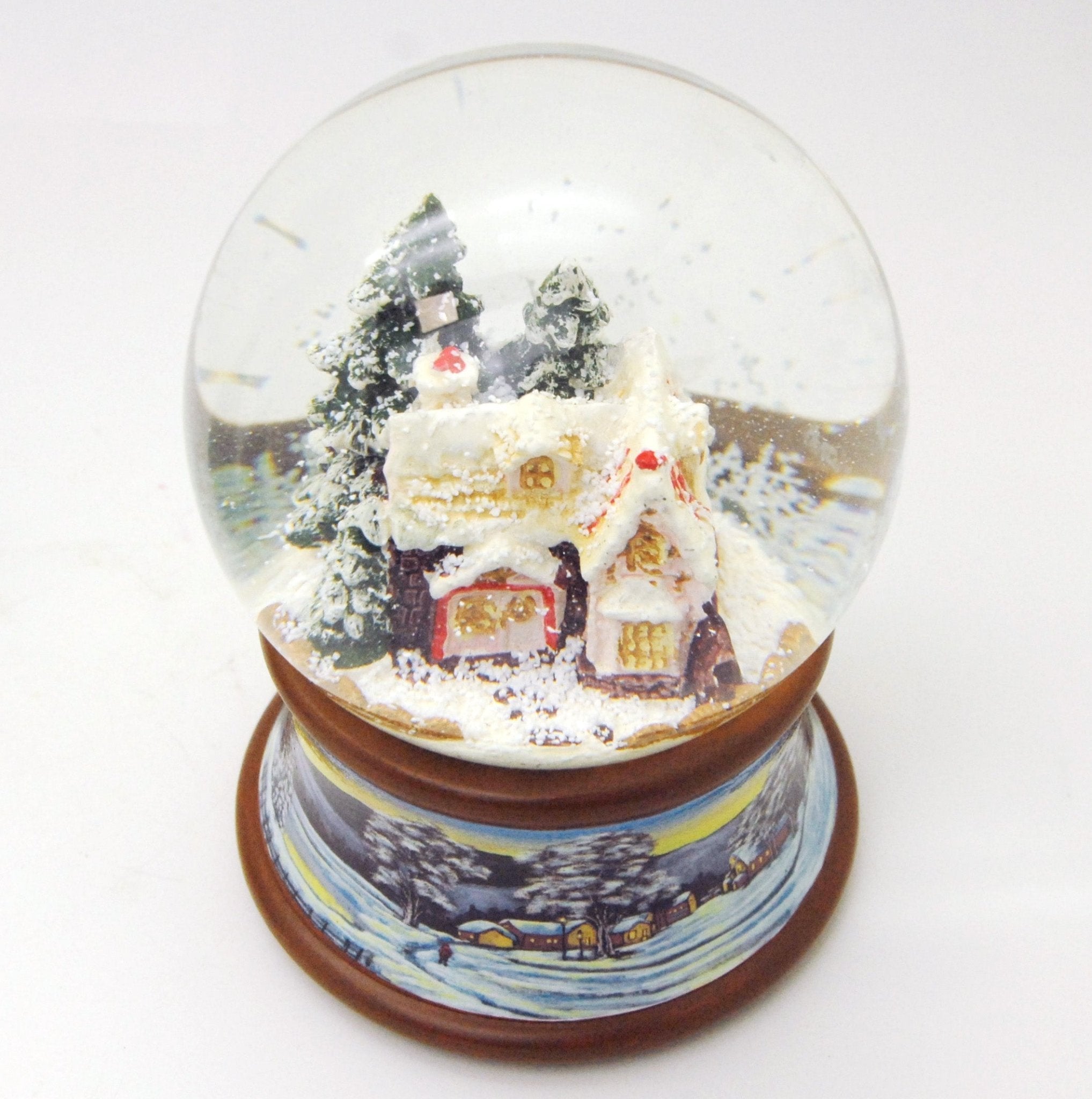 Nostalgische sneeuwbol met suikerbakkershuis en muziekdoos 14 cm-mezamstore.nl