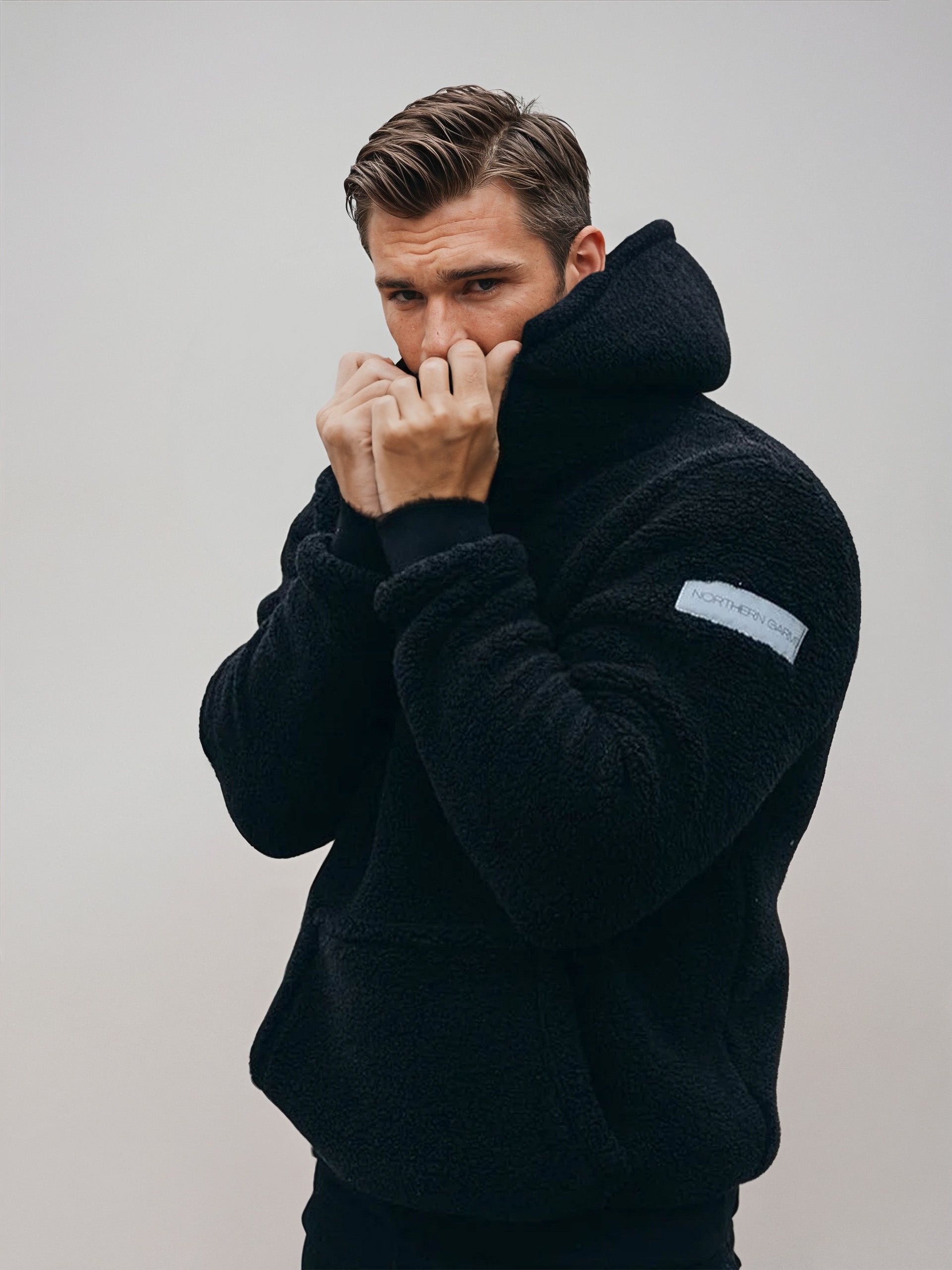 Heren Hoodie van Superzacht Plüschmateriaal voor Luxe Comfort-mezamstore.nl