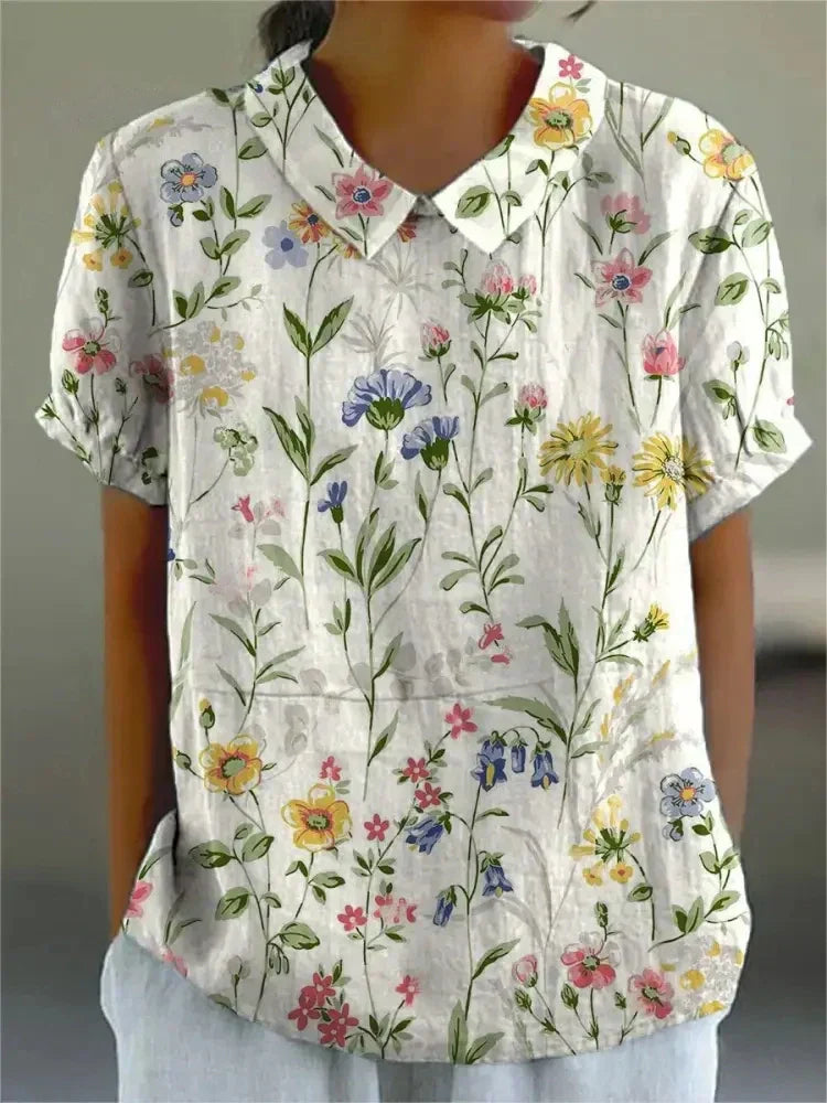 Vintage Bloemenblouse Dames | Comfortabele Pasvorm