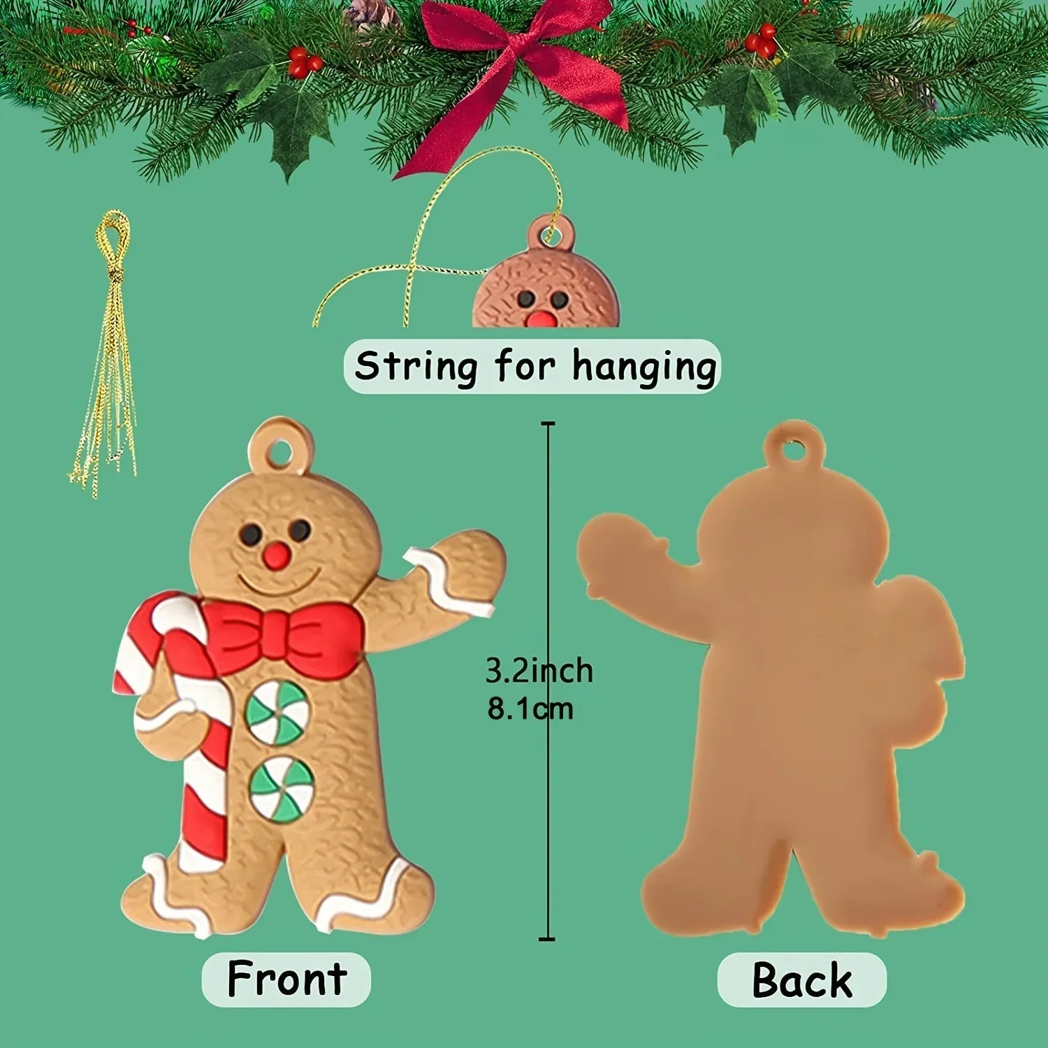 Gingerbread Pop Ornamenten – Kersthangers Set voor Boom & Decoratie