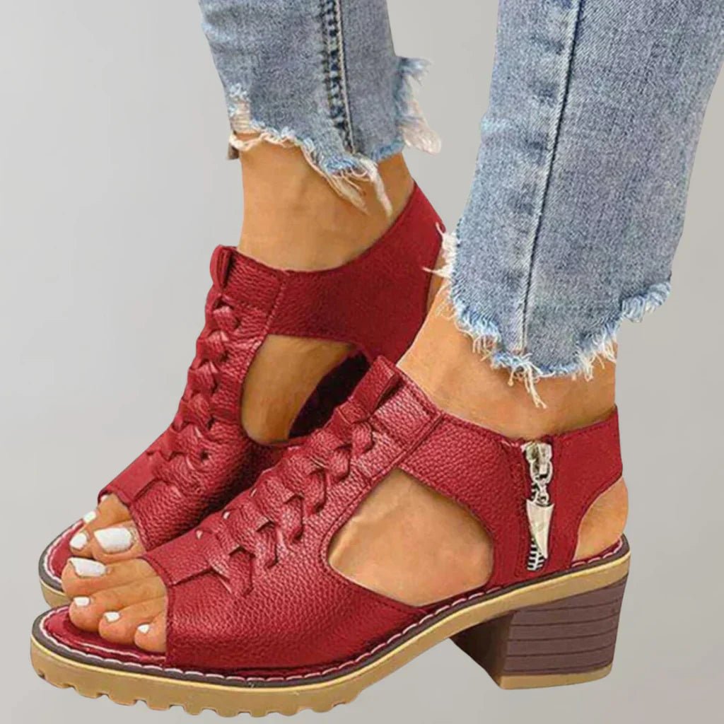 Orthopedische Leren Dames Sandalen met Verstelbare Bandjes