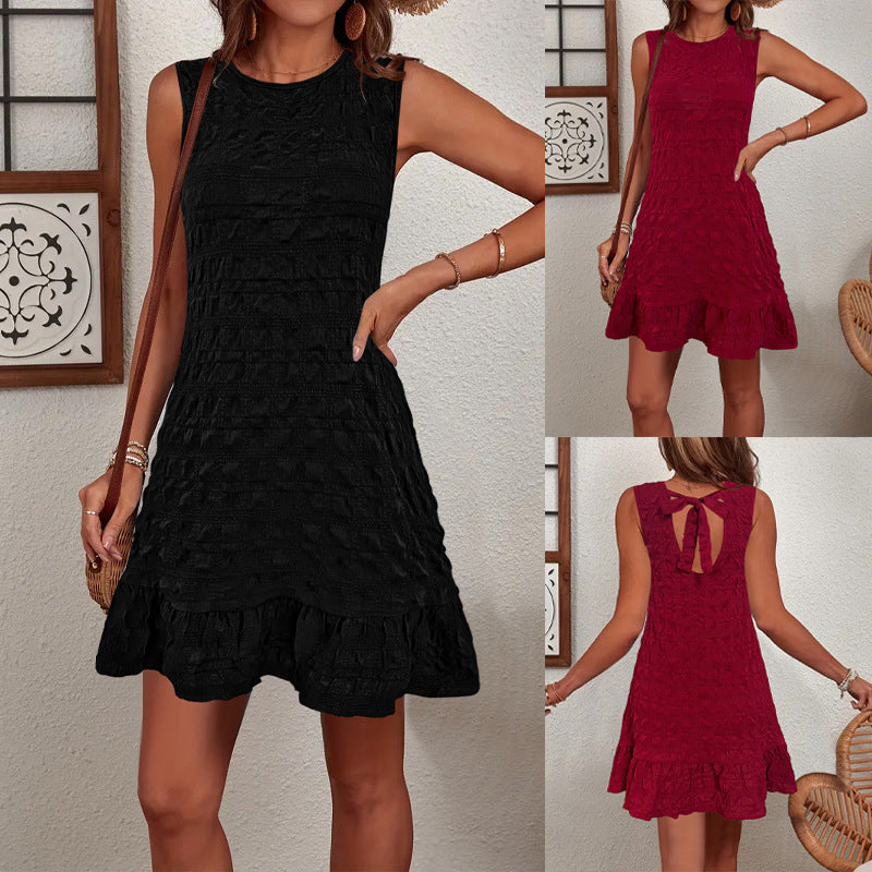 Zomerjurk Mouwloos Ruches Luchtig Model Dames Casual Fit